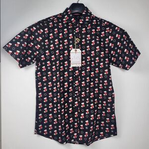 Rugby University shirt mens Medium Black‎ christmas stockings Short Sleeve New